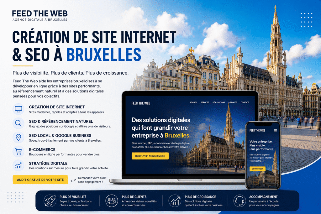 Création de site internet et SEO à Bruxelles pour entreprises locales avec Feed The Web
